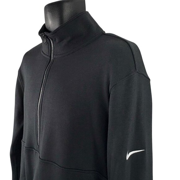 Nike Golf 1/2 Zip Club Fleece Swoosh Sleeve Sweatshirt Men’s L Black DX6718 NWT - Picture 2 of 7